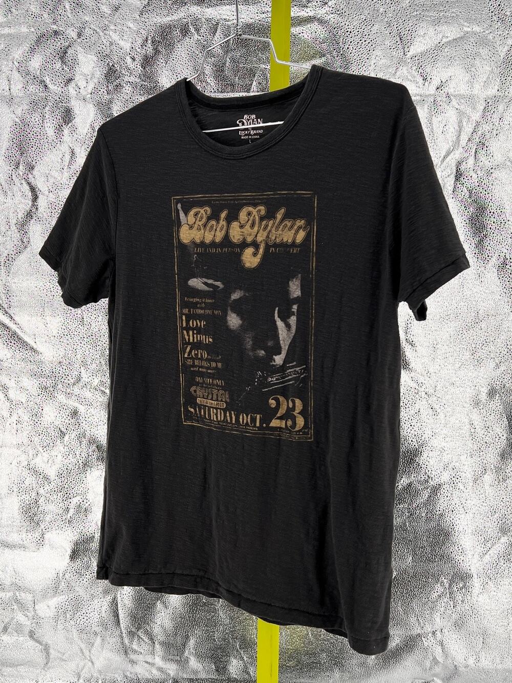 Bob Dylan Lucky Brand Tshirt Slub Knit Double Sided Large